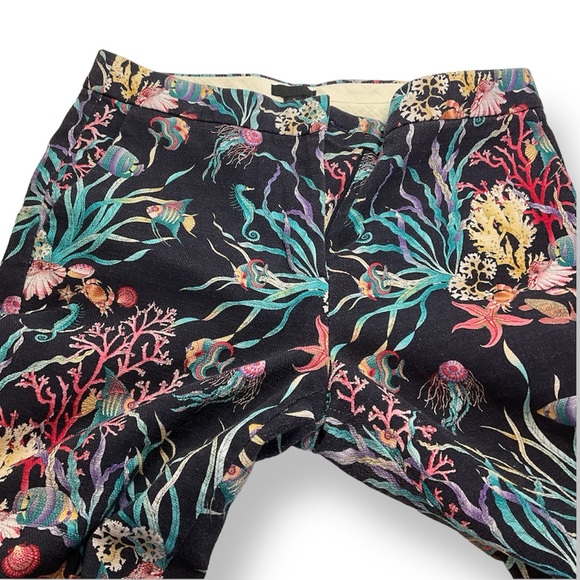 J. Crew COLLECTION Ratti UNDER THE SEA PRINT, F3708 Straight Leg Pants - Picture 5 of 9